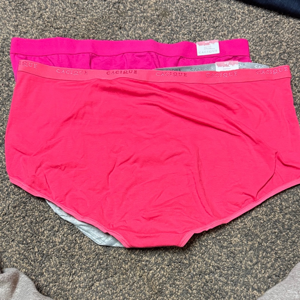 Cacique Vibrant Pink and Soft Gray Panties Trio New With Tags 18/20 - Picture 2 of 6